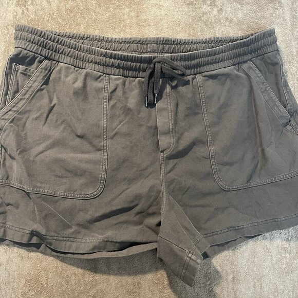 Athleta Shorts Womens 26 Plus Charcoal Gray Farallon Stretch Cargo Drawstring - Picture 1 of 6